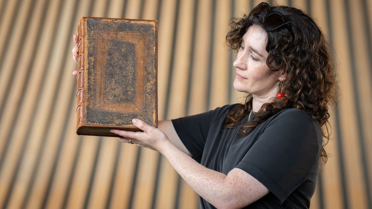 ‘Y Beibl Cyssegr-lan,’, the 1588 Bible, translated by Bishop William Morgan at the Senedd